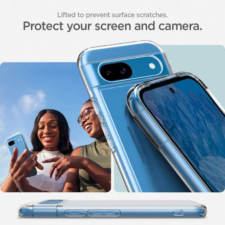 Противоударен Калъф за Google Pixel 8A, Spigen Ultra Hybrid Case, Прозрачен (10)