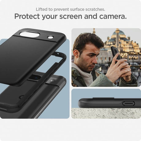Противоударен Калъф за Google Pixel 8A, Spigen Thin Fit Case, Черен (10)