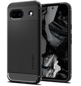 Противоударен Силиконов Калъф за Google Pixel 8A, Spigen Rugged Armor Case, Черен