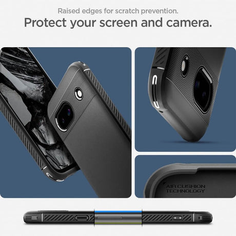 Противоударен Силиконов Калъф за Google Pixel 8A, Spigen Rugged Armor Case, Черен (10)