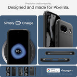 Противоударен Силиконов Калъф за Google Pixel 8A, Spigen Rugged Armor Case, Черен (9)