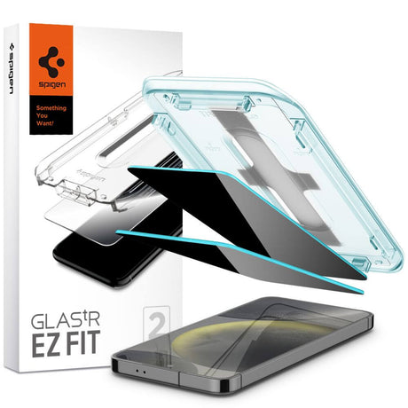 Затъмняващ Протектор за Samsung S24 Ultra, Spigen Privacy Glass tR EZ Fit 2бр., Черен