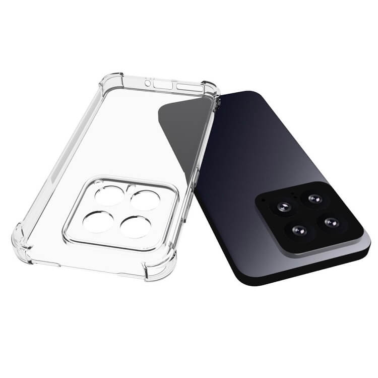 Противоударен Силиконов Калъф за Xiaomi 14, GKK Shockproof Case, Прозрачен (3)