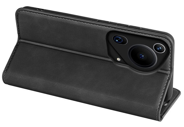 Кожен Калъф с Джобове за Huawei Pura 70 Ultra, Wallet Book Case, Черен (4)
