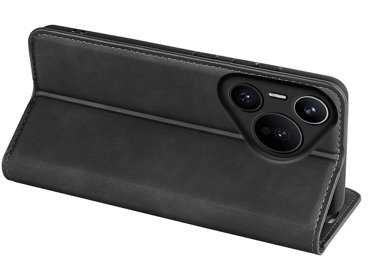 Кожен Калъф с Джобове за Huawei Pura 70 Pro, Wallet Book Case, Черен (4)