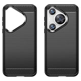 Противоударен Калъф за Huawei Pura 70 Pro, Premium Carbon Case, Черен (4)