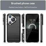 Противоударен Калъф за Huawei Pura 70 Pro, Premium Carbon Case, Черен (3)