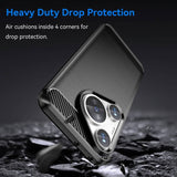 Противоударен Калъф за Huawei Pura 70 Pro, Premium Carbon Case, Черен (2)