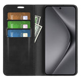 Кожен Калъф с Джобове за Huawei Pura 70 Pro, Wallet Book Case, Черен (2)