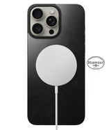 Magsafe Кожен Калъф-Подложка за iPhone 15 Pro, Nomad Leather Back Case, Черен (3)