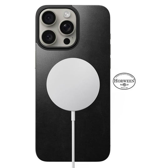 Magsafe Кожен Калъф-Подложка за iPhone 15 Pro, Nomad Leather Back Case, Черен (3)