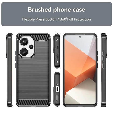 Противоударен Калъф за Xiaomi Redmi Note 13 Pro Plus 5G, Tech-Protect Premium Carbon Case, Черен (2)