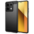 Противоударен Калъф за Xiaomi Redmi Note 13 5G, Tech-Protect Premium Carbon Case, Черен