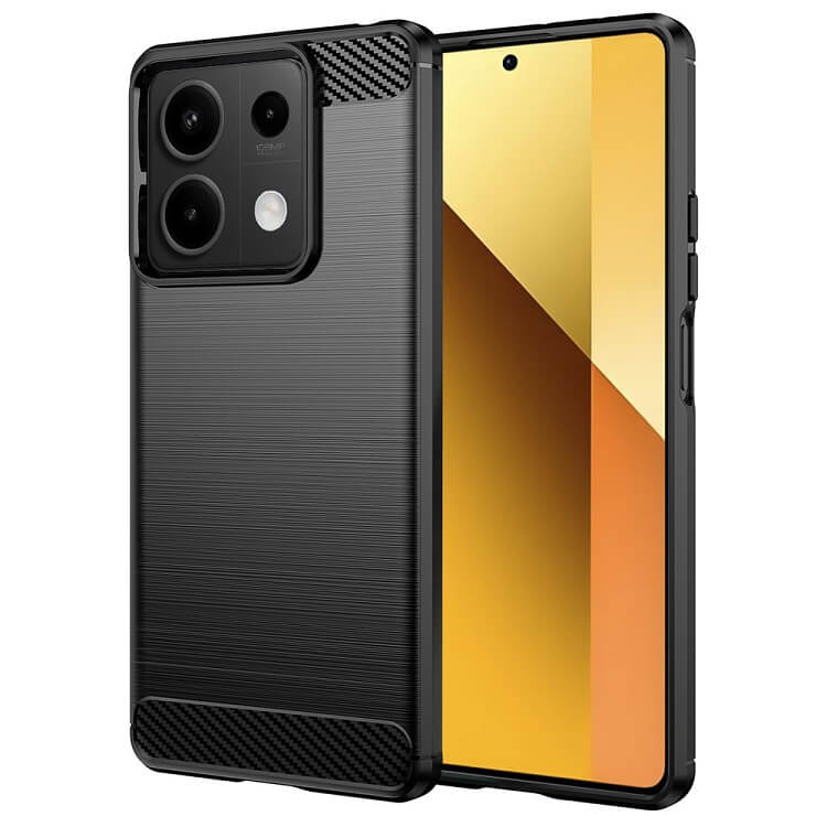 Противоударен Калъф за Xiaomi Redmi Note 13 5G, Tech-Protect Premium Carbon Case, Черен