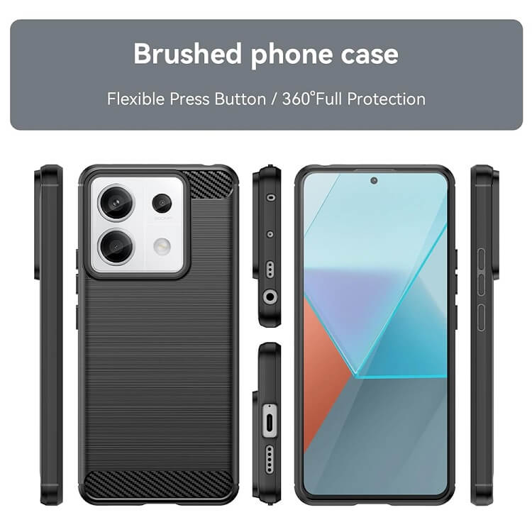 Противоударен Калъф за Xiaomi Redmi Note 13 Pro 5G, Tech-Protect Premium Carbon Case, Черен (2)