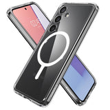 Magsafe Противоударен Калъф за Samsung S24, Spigen Ultra Hybrid Case, Бял (2)