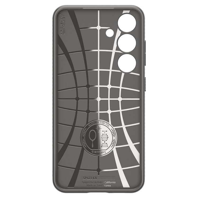 Противоударен Силиконов Калъф за Samsung S24, Spigen Liquid Air Case, Сив (3)