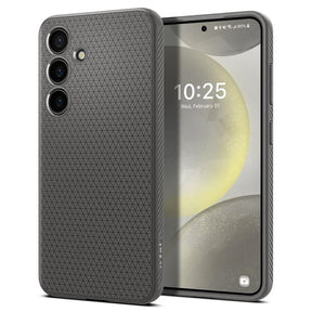 Противоударен Силиконов Калъф за Samsung S24, Spigen Liquid Air Case, Сив