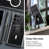 Magsafe Противоударен Калъф за Samsung S24 Ultra, Spigen Ultra Hybrid Case, Бял (9)