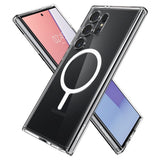 Magsafe Противоударен Калъф за Samsung S24 Ultra, Spigen Ultra Hybrid Case, Бял (4)