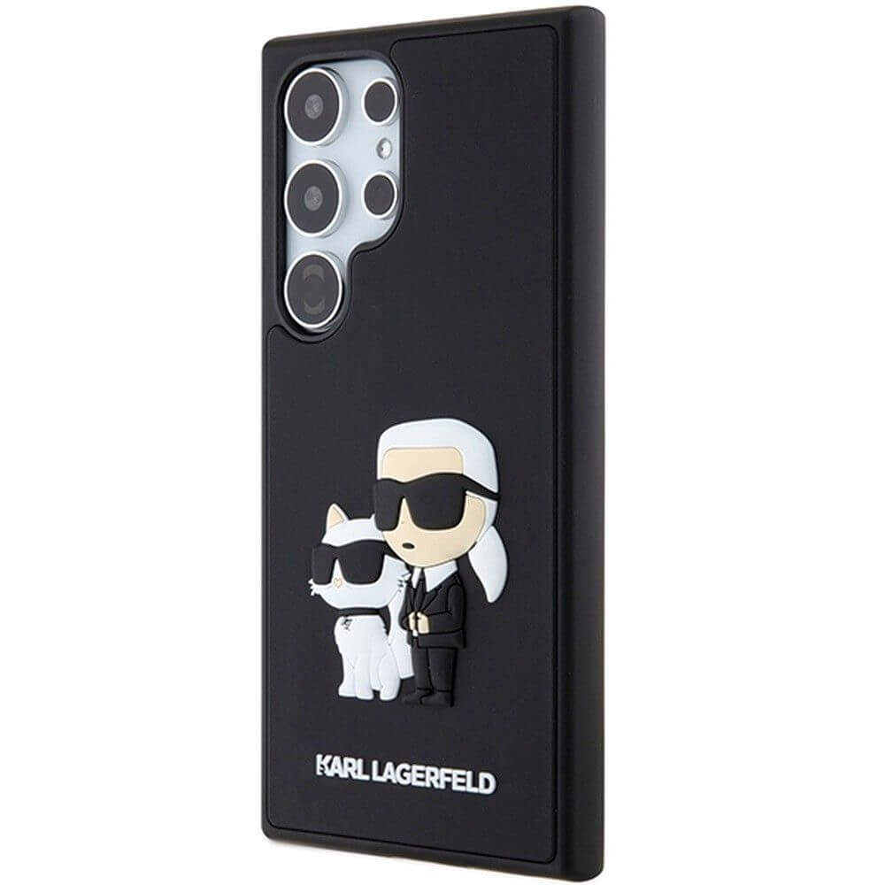 Луксозен Калъф за Samsung S24 Ultra, Karl Lagerfeld 3D Rubber Karl & Choupette Case, Черен (6)
