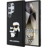 Луксозен Калъф за Samsung S24 Ultra, Karl Lagerfeld 3D Rubber Karl & Choupette Case, Черен