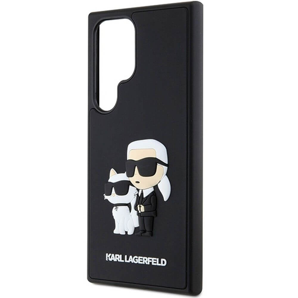 Луксозен Калъф за Samsung S24 Ultra, Karl Lagerfeld 3D Rubber Karl & Choupette Case, Черен (3)
