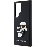 Луксозен Калъф за Samsung S24 Ultra, Karl Lagerfeld 3D Rubber Karl & Choupette Case, Черен (3)