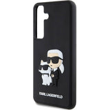Луксозен Калъф за Samsung S24 Plus, Karl Lagerfeld 3D Rubber Karl & Choupette Case, Черен (3)
