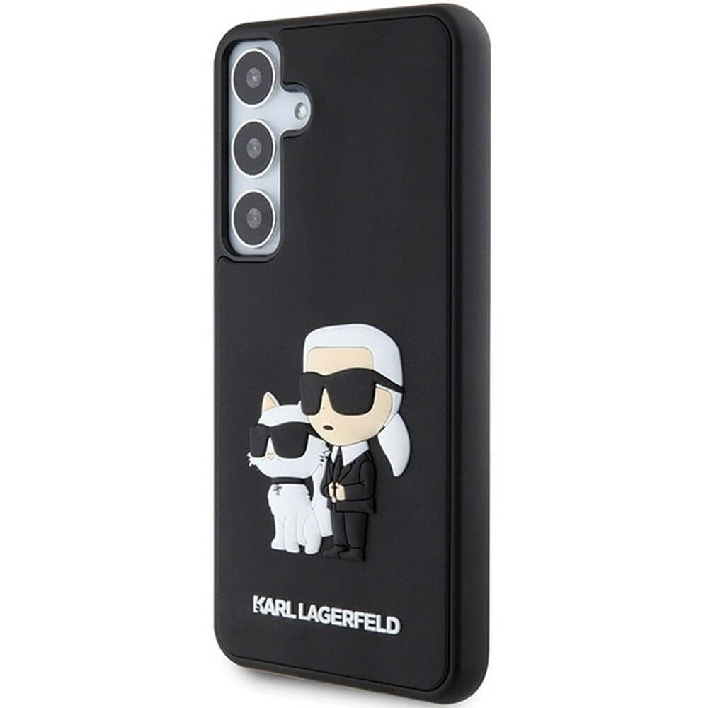 Луксозен Калъф за Samsung S24 Plus, Karl Lagerfeld 3D Rubber Karl & Choupette Case, Черен (6)