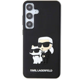 Луксозен Калъф за Samsung S24, Karl Lagerfeld 3D Rubber Karl & Choupette Case, Черен (2)
