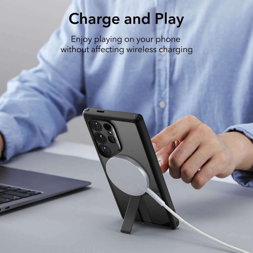 Magsafe Калъф за Samsung S24 Ultra, ESR Flickstand Halolock Boost Case, Черен (4)