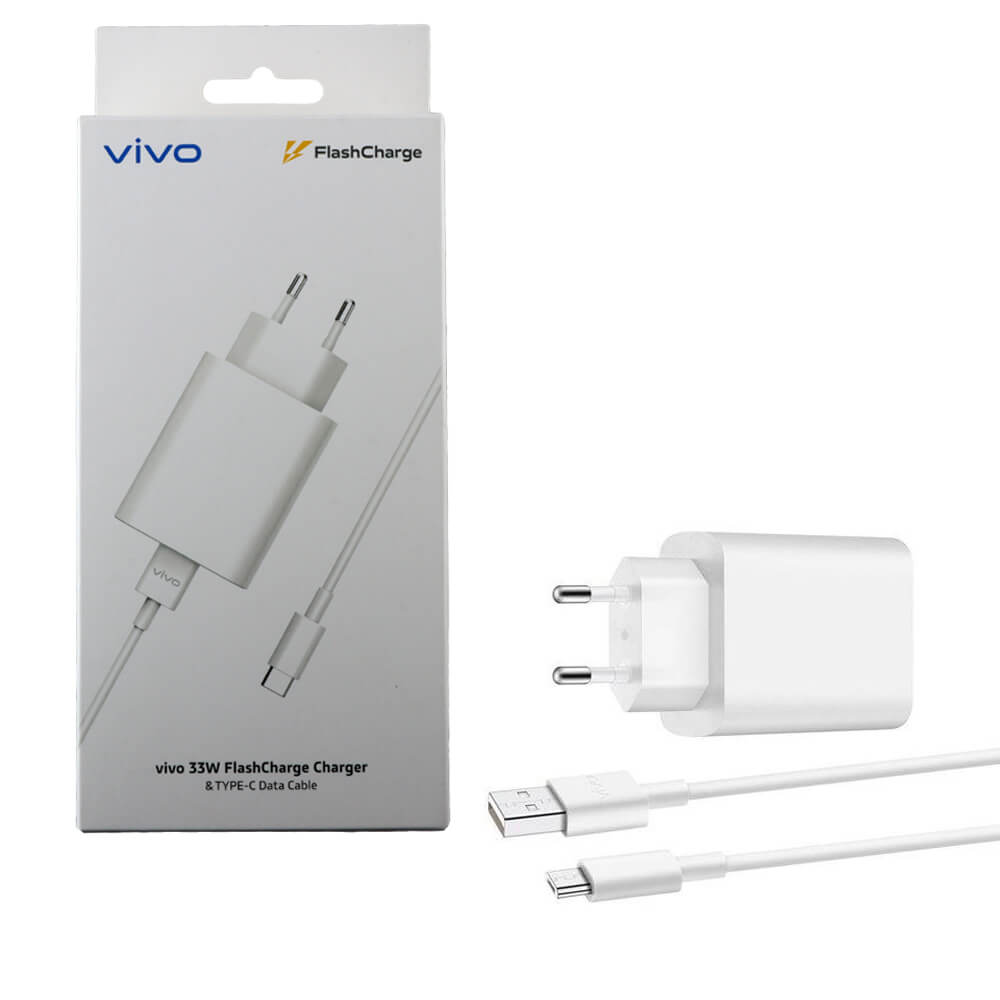 Оригинално Бързо Зарядно с Кабел, Vivo 220v-33W Flash Charge, Бял (7)