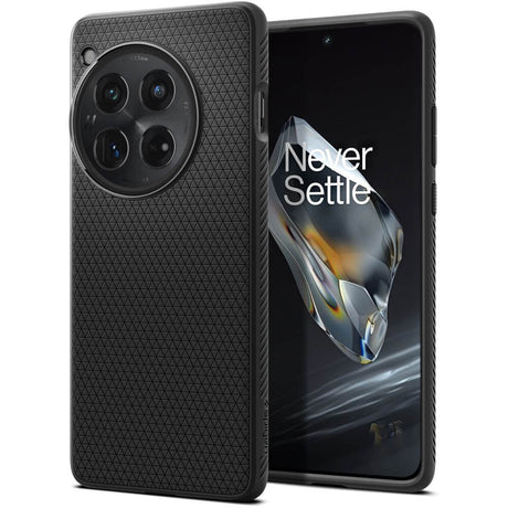 Противоударен Силиконов Калъф за Oneplus 12, Spigen Liquid Air Case, Черен