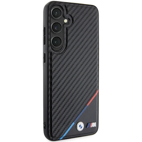 Magsafe Карбонов Калъф за Samsung S24, BMW Tricolor Line Case, Черен (4)