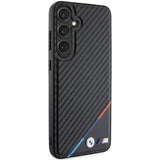 Magsafe Карбонов Калъф за Samsung S24, BMW Tricolor Line Case, Черен (4)