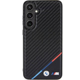 Magsafe Карбонов Калъф за Samsung S24, BMW Tricolor Line Case, Черен (3)