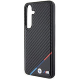 Magsafe Карбонов Калъф за Samsung S24, BMW Tricolor Line Case, Черен (6)