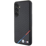Magsafe Карбонов Калъф за Samsung S24, BMW Tricolor Line Case, Черен (2)