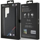 Magsafe Карбонов Калъф за Samsung S24 Ultra, BMW Tricolor Line Case, Черен (7)
