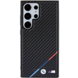 Magsafe Карбонов Калъф за Samsung S24 Ultra, BMW Tricolor Line Case, Черен (5)