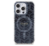 Magsafe Калъф за iPhone 15 Pro, Guess IML GCube Hard Case, Черен