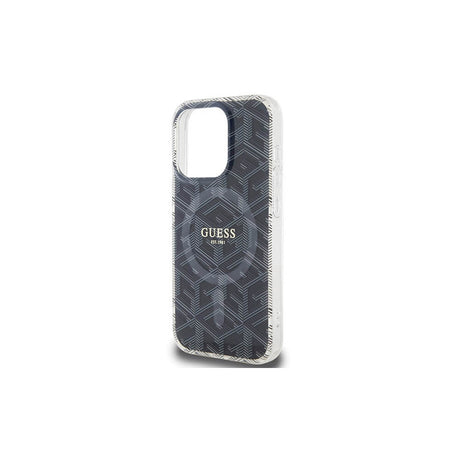 Magsafe Калъф за iPhone 15 Pro Max, Guess IML GCube Hard Case, Черен (6)