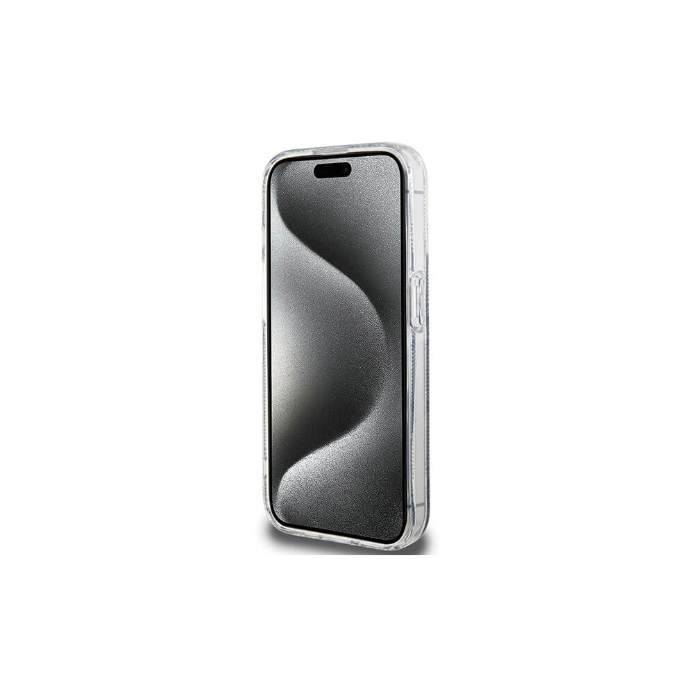 Magsafe Калъф за iPhone 15 Pro, Guess IML GCube Hard Case, Черен (5)