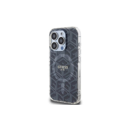 Magsafe Калъф за iPhone 15 Pro, Guess IML GCube Hard Case, Черен (3)