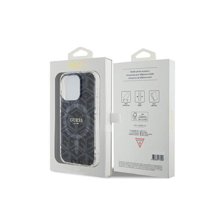 Magsafe Калъф за iPhone 15 Pro, Guess IML GCube Hard Case, Черен (8)