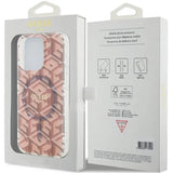 Magsafe Калъф за iPhone 15 Pro, Guess IML GCube Hard Case, Прозрачен (5)