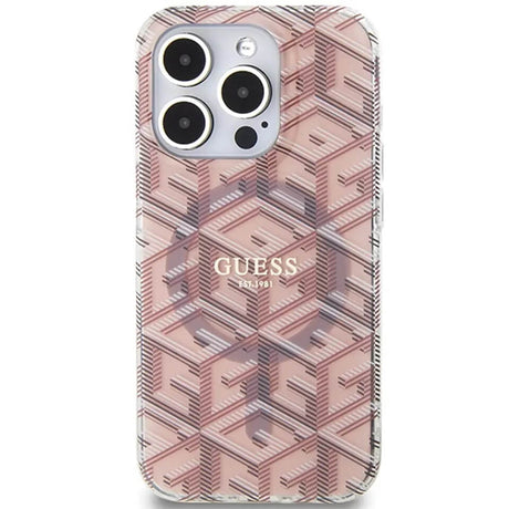 Magsafe Калъф за iPhone 15 Pro, Guess IML GCube Hard Case, Прозрачен