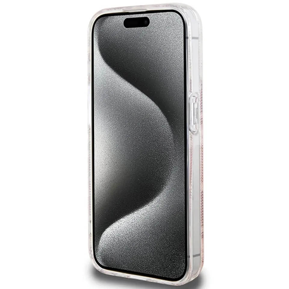 Magsafe Калъф за iPhone 15 Pro, Guess IML GCube Hard Case, Прозрачен (4)