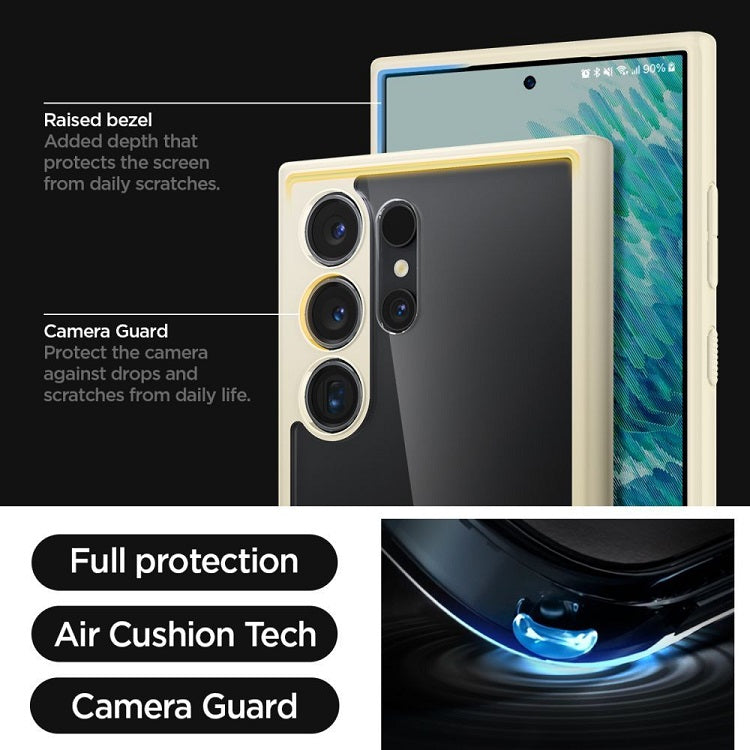 Противоударен Хибриден Калъф за Samsung S24 Ultra, Spigen Ultra Hybrid Case, Бежов (7)